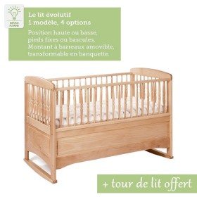 Lit bébé 100% hêtre massif - Futaine