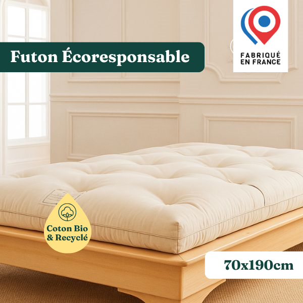 futon-matelas-coton-bio-70x190-Futaine - fabriqué en France - Made In France