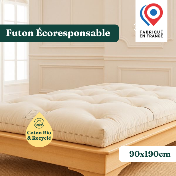 futon-matelas-coton-bio-90x190-Futaine - fabriqué en France - Made In France